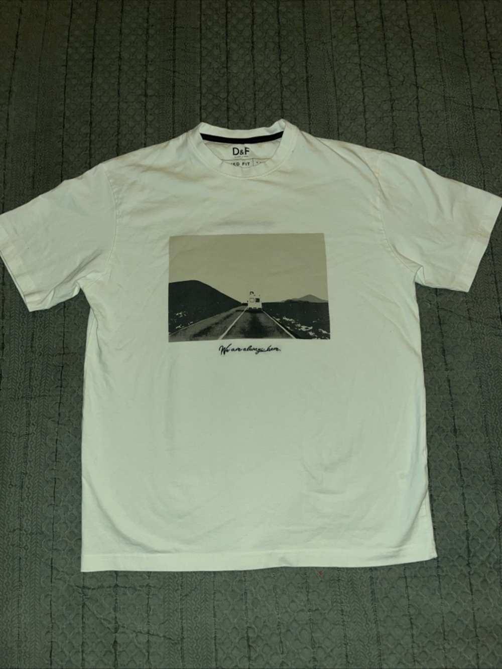 D&F White Graphic Short Sleeve Crewneck Tee